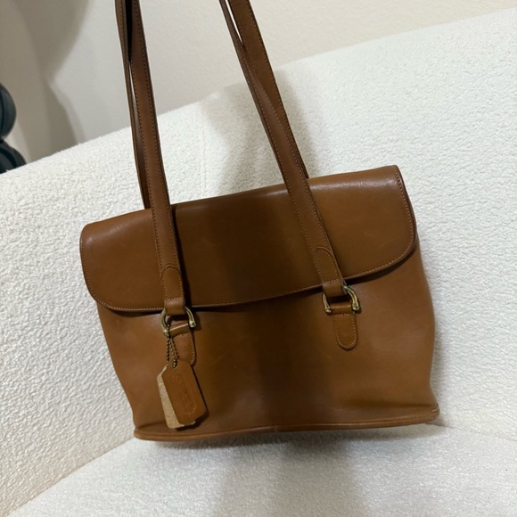 Coach 9808-Equestrian flap shopper bag in toffee color - Picture 9 of 10